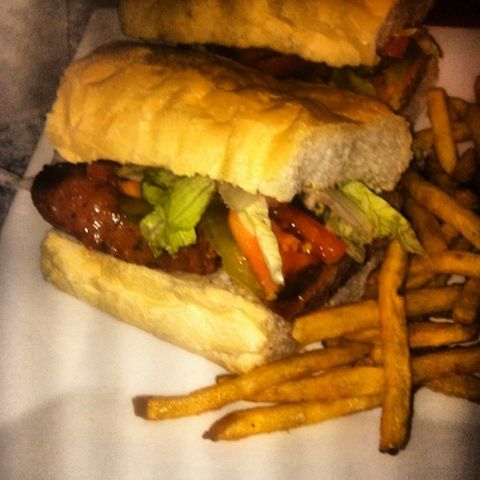 Alligator Po' Boy. Labelled not hot dog.
